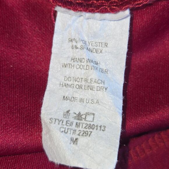 Womens Medium Sleeveless Top Stretch Peplum Maroon Lace Vamp Goth Whimsigoth - Picture 9 of 9